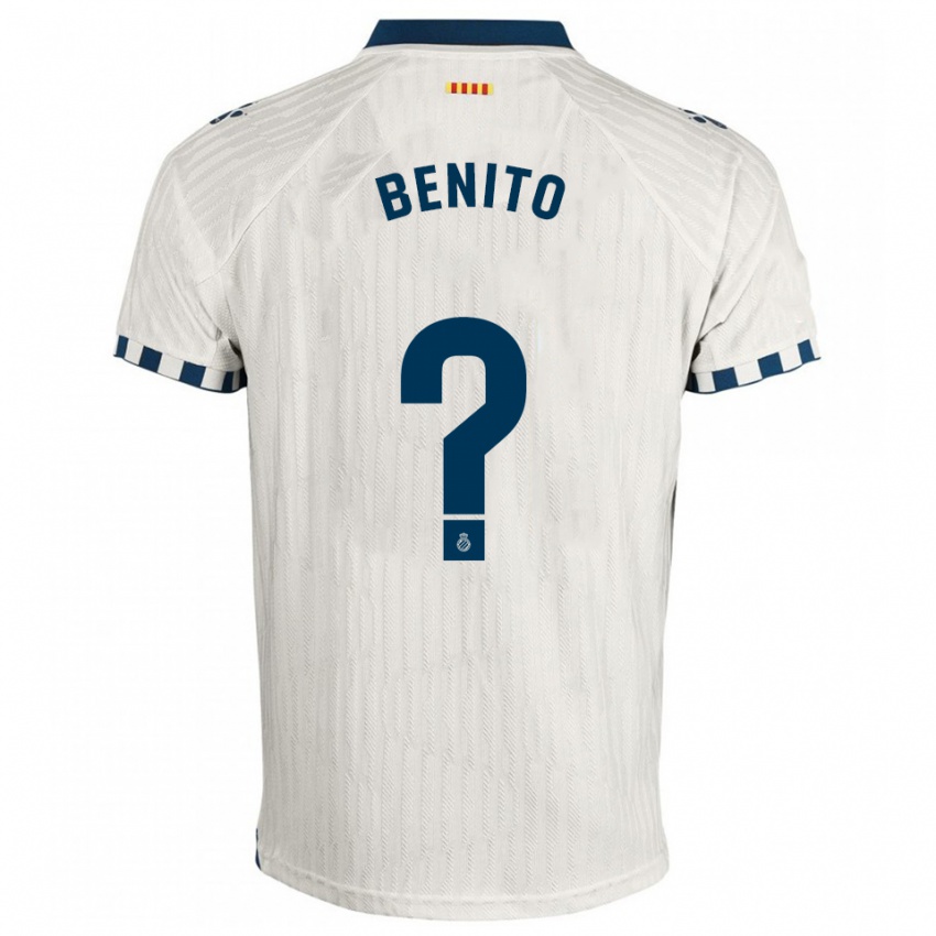 ילדים Adrià Benito #0 לבן כחול הרחק ג'רזי 2025/26 חולצה קצרה
