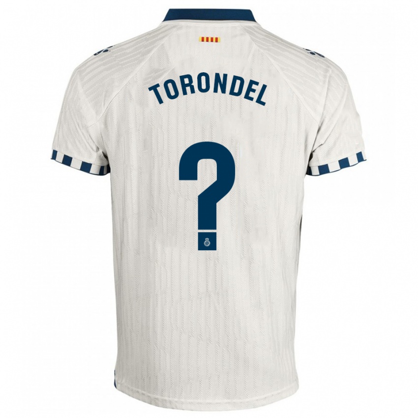 ילדים Aitor Torondel #0 לבן כחול הרחק ג'רזי 2025/26 חולצה קצרה