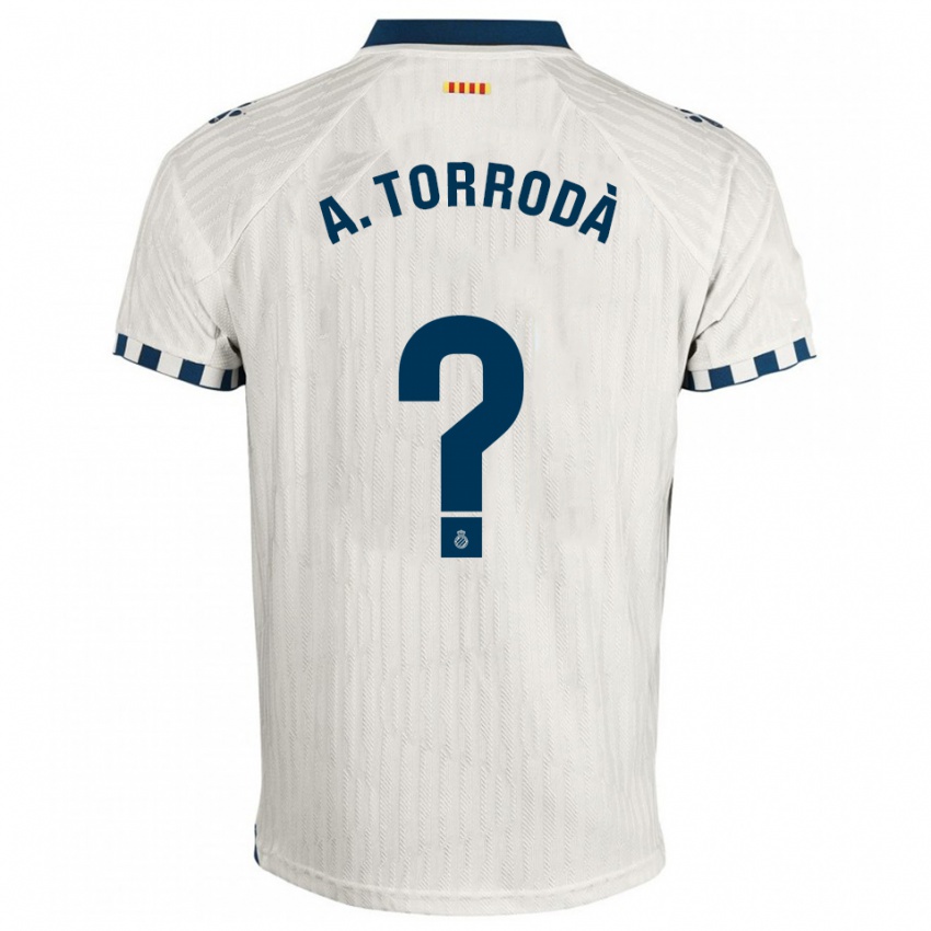 ילדים Anna Torrodà Ricard #0 לבן כחול הרחק ג'רזי 2025/26 חולצה קצרה