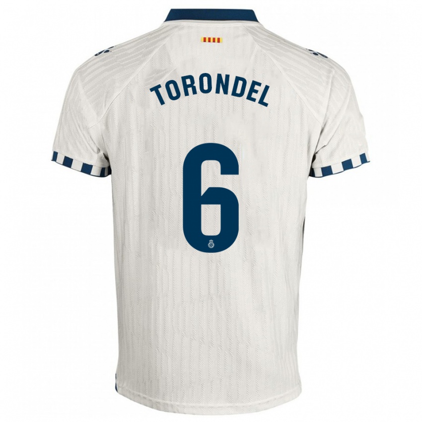 ילדים Hugo Torondel #6 לבן כחול הרחק ג'רזי 2025/26 חולצה קצרה