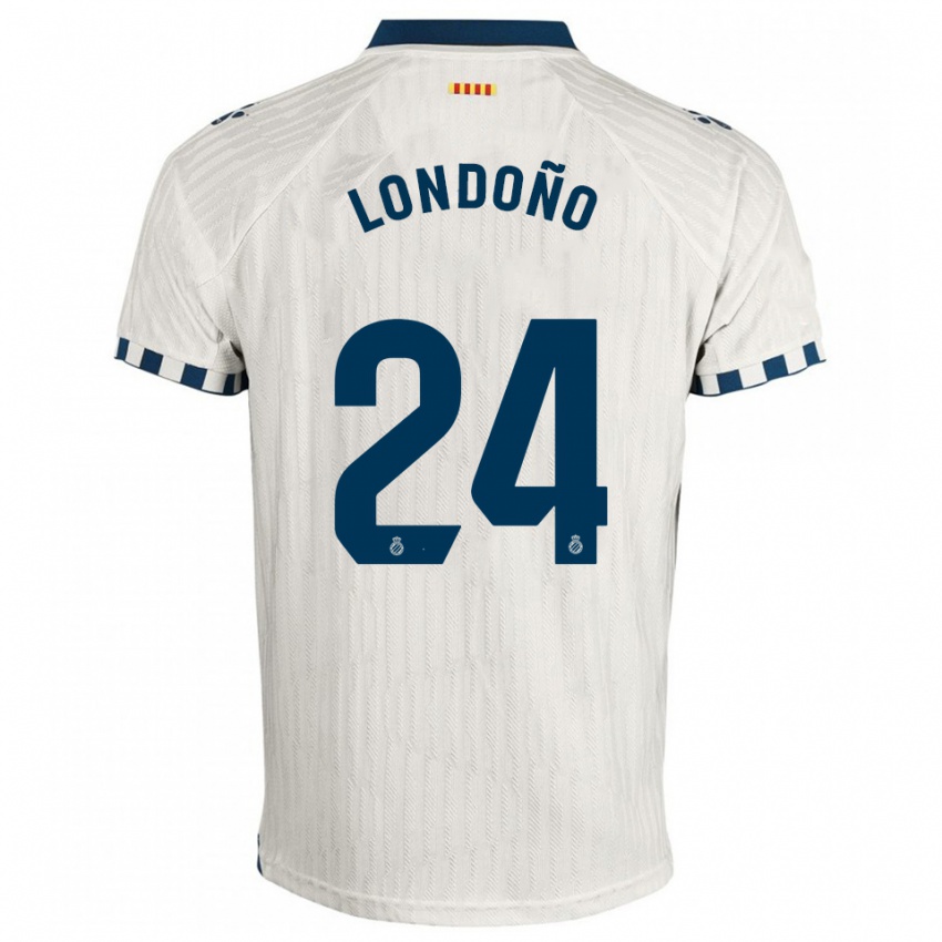 ילדים Miguel Londoño #24 לבן כחול הרחק ג'רזי 2025/26 חולצה קצרה
