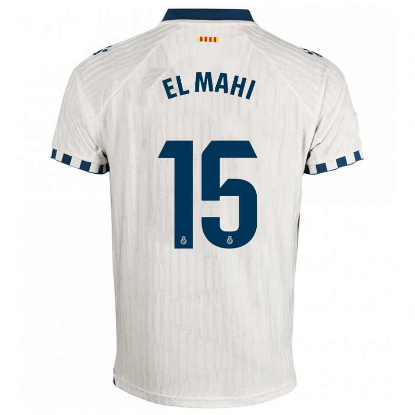 ילדים Mohamed El Mahi #15 לבן כחול הרחק ג'רזי 2025/26 חולצה קצרה