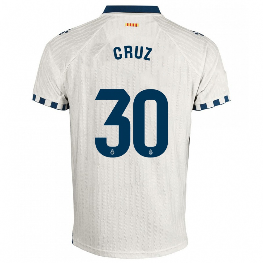 ילדים Denis Cruz #30 לבן כחול הרחק ג'רזי 2025/26 חולצה קצרה