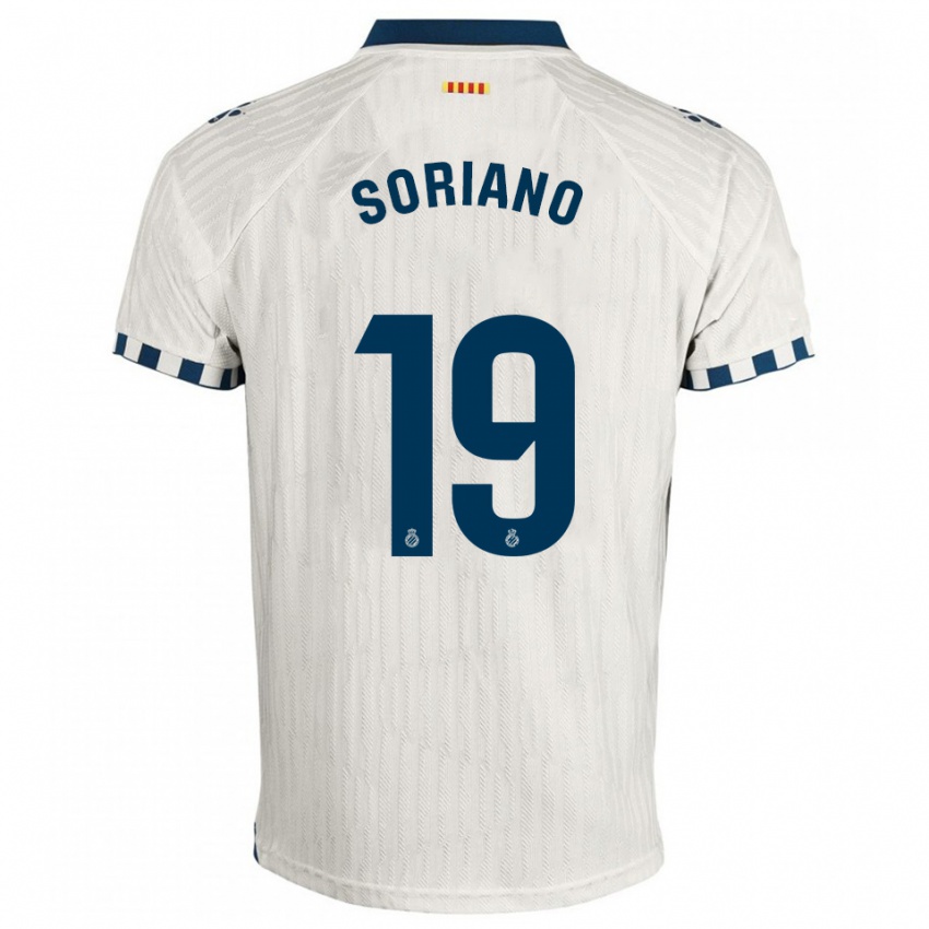 ילדים Aarón Soriano #19 לבן כחול הרחק ג'רזי 2025/26 חולצה קצרה