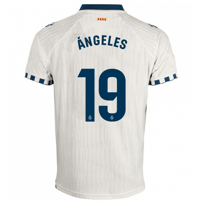 ילדים Ángeles Del Álamo Sánchez #19 לבן כחול הרחק ג'רזי 2025/26 חולצה קצרה