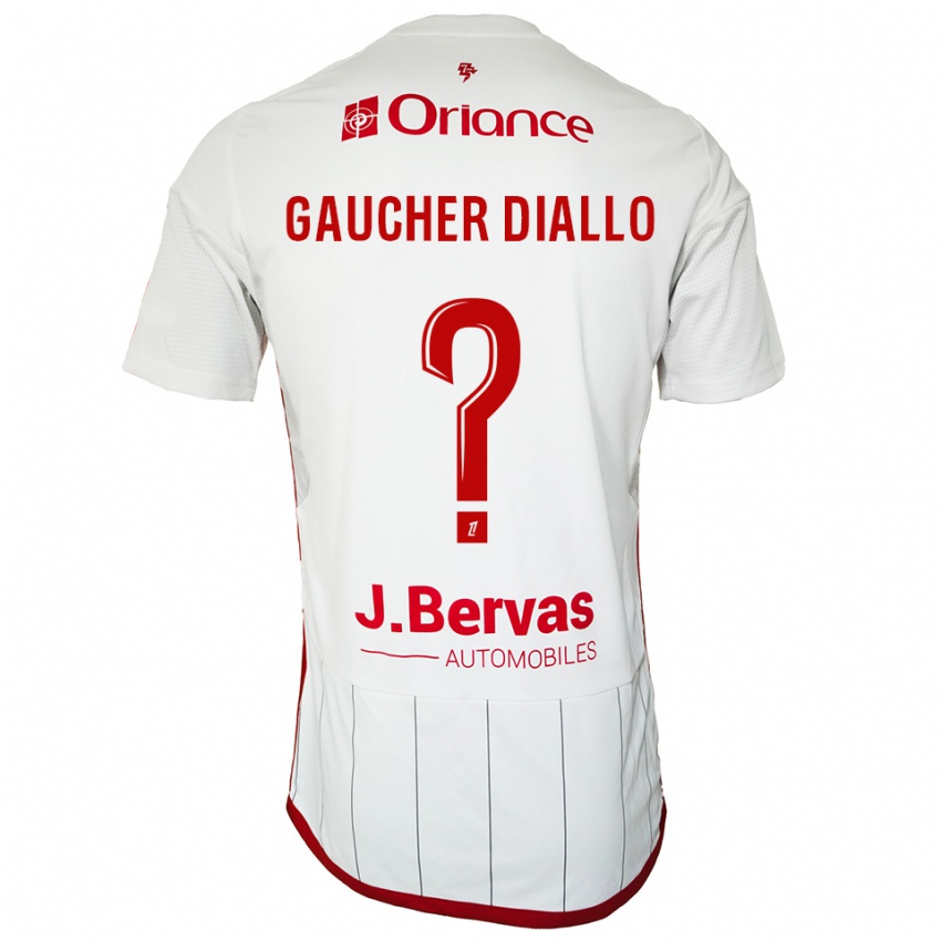 ילדים Coumba Gaucher Diallo #0 לבן אדום הרחק ג'רזי 2025/26 חולצה קצרה