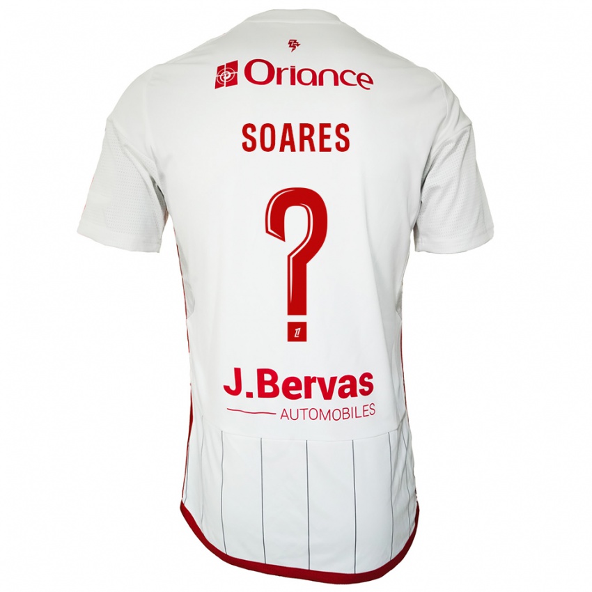 ילדים Louane Das Neves Soares #0 לבן אדום הרחק ג'רזי 2025/26 חולצה קצרה