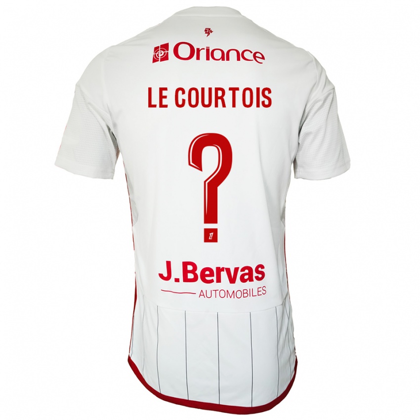 ילדים Loan Le Courtois #0 לבן אדום הרחק ג'רזי 2025/26 חולצה קצרה