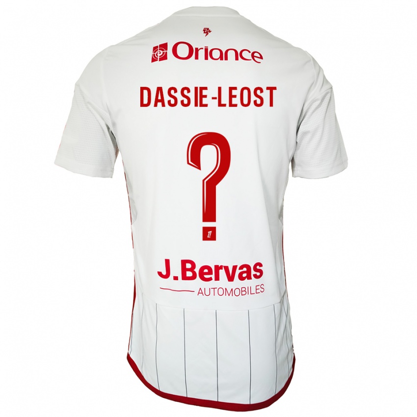 ילדים Leila Dassie--Leost #0 לבן אדום הרחק ג'רזי 2025/26 חולצה קצרה