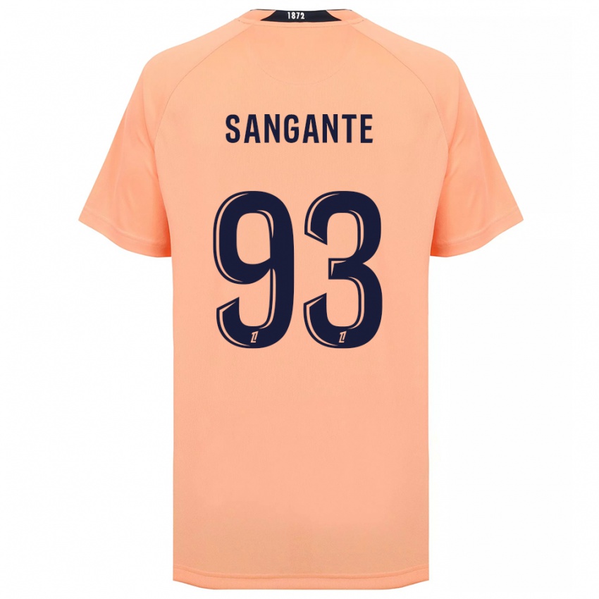 ילדים Arouna Sangante #93 כתום כחול הרחק ג'רזי 2025/26 חולצה קצרה