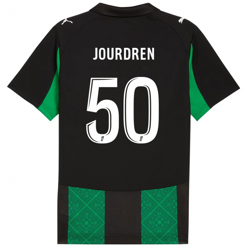 ילדים Ilan Jourdren #50 שחור ירוק הרחק ג'רזי 2025/26 חולצה קצרה