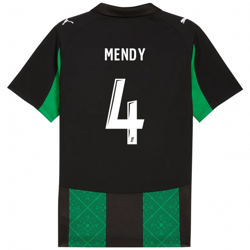 ילדים Ellijah Mendy #4 שחור ירוק הרחק ג'רזי 2025/26 חולצה קצרה