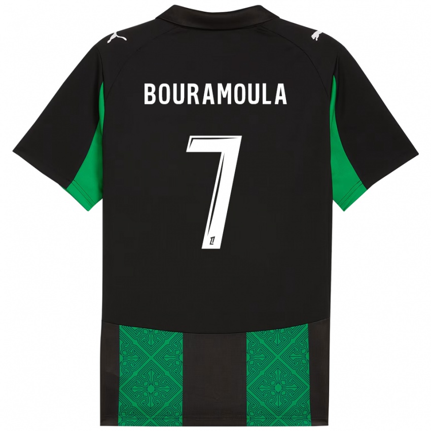 ילדים Ilies Bouramoula #7 שחור ירוק הרחק ג'רזי 2025/26 חולצה קצרה