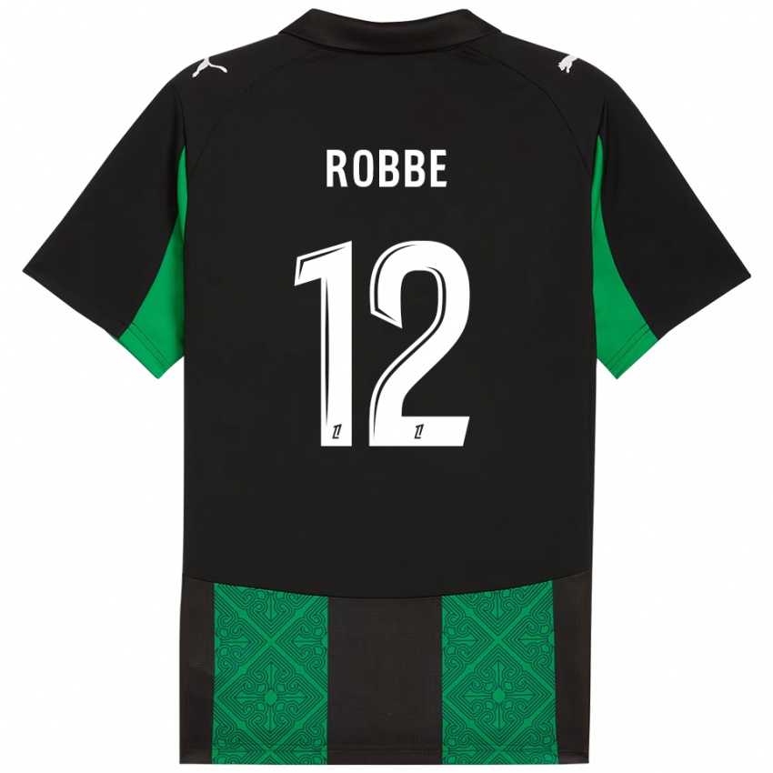 ילדים Lucas Robbe #12 שחור ירוק הרחק ג'רזי 2025/26 חולצה קצרה