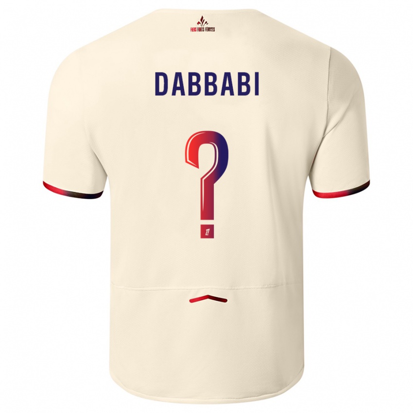 ילדים Amin Dabbabi #0 לבן שמנת אדום הרחק ג'רזי 2025/26 חולצה קצרה