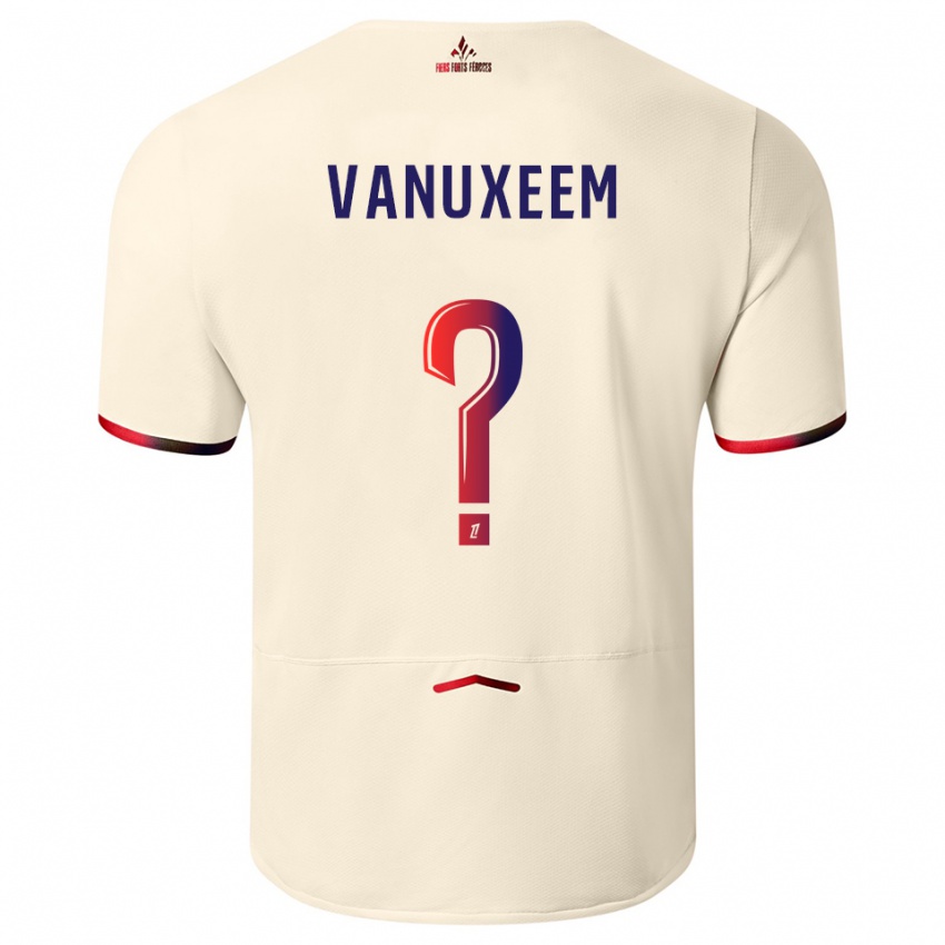 ילדים Joséphine Vanuxeem #0 לבן שמנת אדום הרחק ג'רזי 2025/26 חולצה קצרה