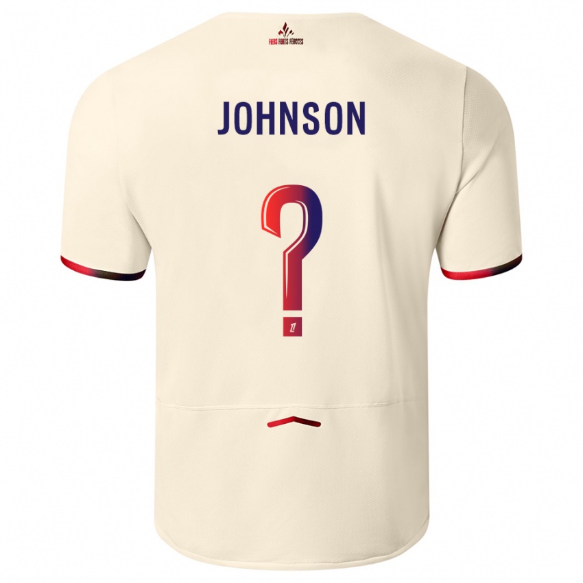 ילדים קדי ג'ונסון #0 לבן שמנת אדום הרחק ג'רזי 2025/26 חולצה קצרה