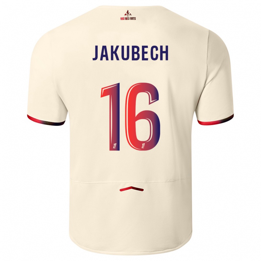 ילדים אדם יקובך #16 לבן שמנת אדום הרחק ג'רזי 2025/26 חולצה קצרה