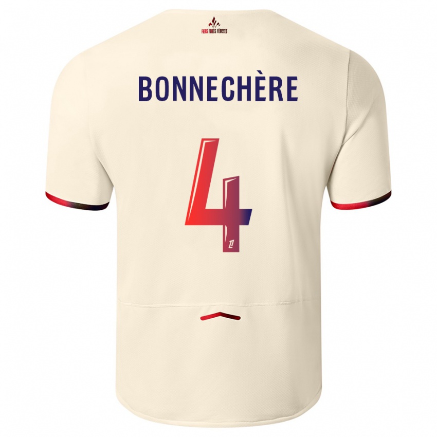 ילדים Victor Bonnechère #4 לבן שמנת אדום הרחק ג'רזי 2025/26 חולצה קצרה