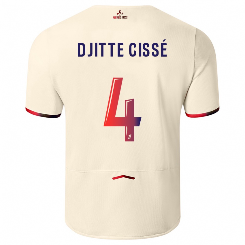 ילדים Babacar Djitte Cissé #4 לבן שמנת אדום הרחק ג'רזי 2025/26 חולצה קצרה