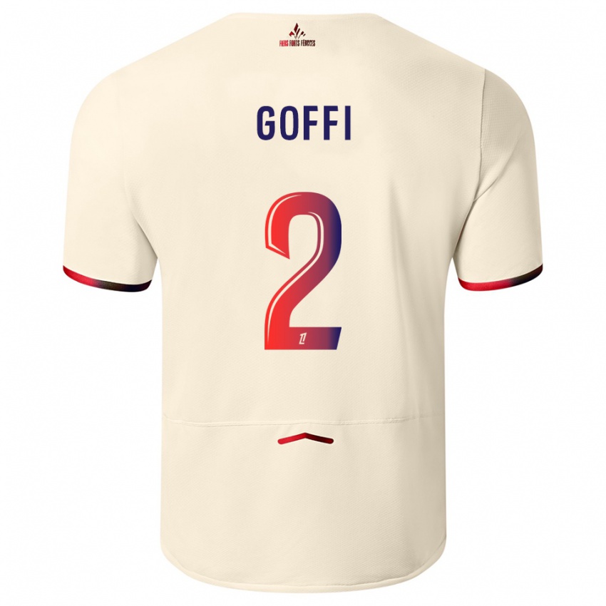 ילדים Maxima Goffi #2 לבן שמנת אדום הרחק ג'רזי 2025/26 חולצה קצרה