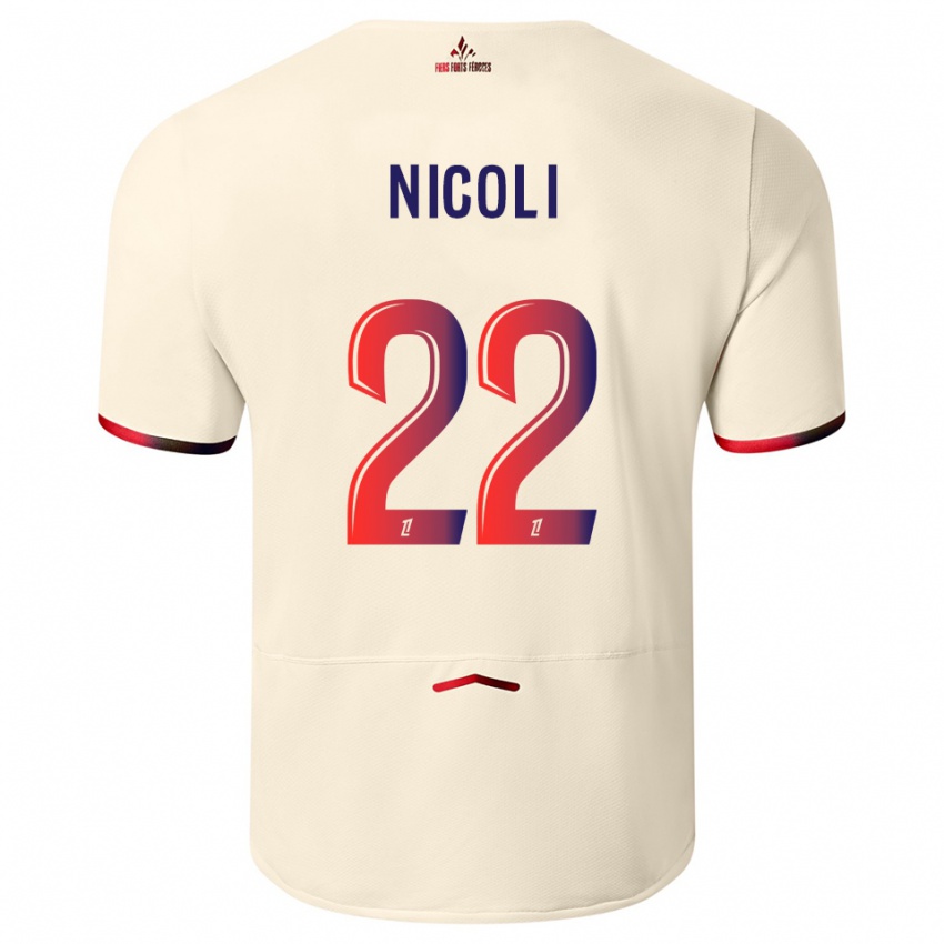ילדים מורגן ניקולי #22 לבן שמנת אדום הרחק ג'רזי 2025/26 חולצה קצרה