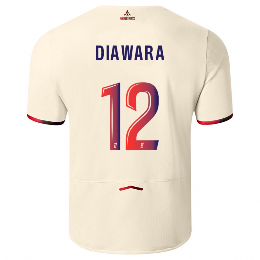 ילדים Bakari Diawara #12 לבן שמנת אדום הרחק ג'רזי 2025/26 חולצה קצרה