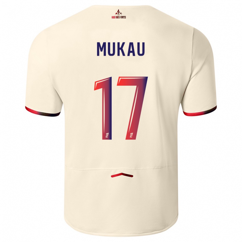ילדים Ngal'ayel Mukau #17 לבן שמנת אדום הרחק ג'רזי 2025/26 חולצה קצרה