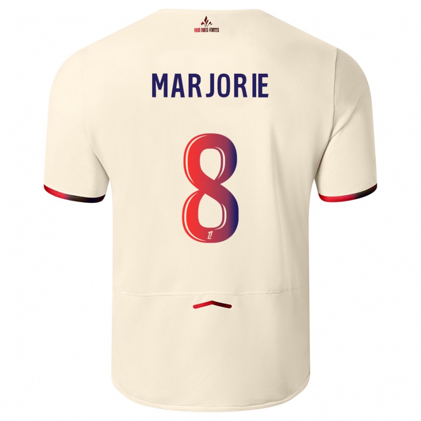 ילדים Marjorie #8 לבן שמנת אדום הרחק ג'רזי 2025/26 חולצה קצרה