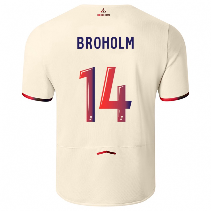 ילדים מריוס ברולם #14 לבן שמנת אדום הרחק ג'רזי 2025/26 חולצה קצרה