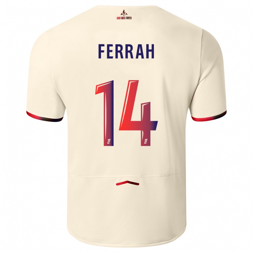 ילדים Ichem Ferrah #14 לבן שמנת אדום הרחק ג'רזי 2025/26 חולצה קצרה