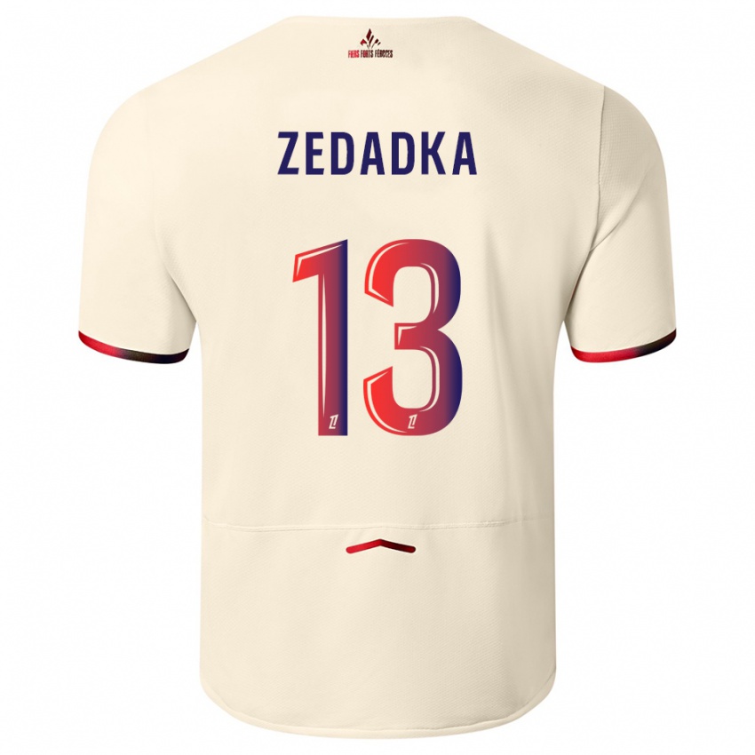 ילדים אקים זדדקה #13 לבן שמנת אדום הרחק ג'רזי 2025/26 חולצה קצרה