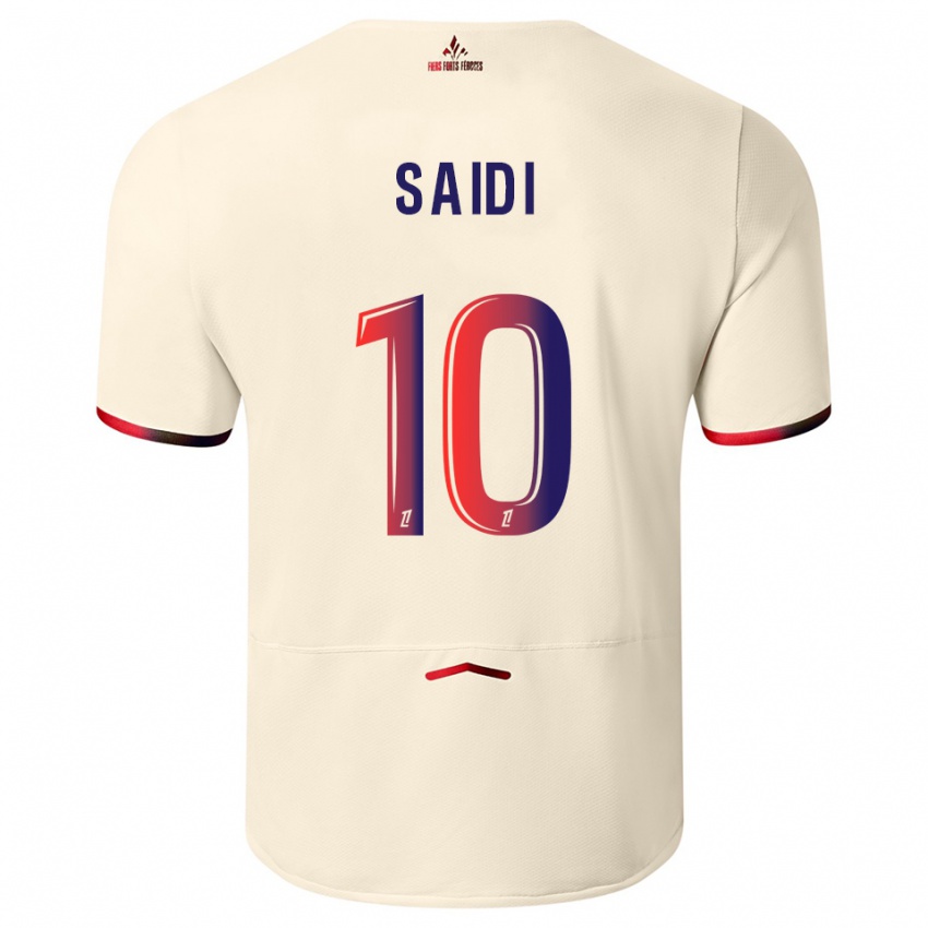 ילדים רחל סעידי #10 לבן שמנת אדום הרחק ג'רזי 2025/26 חולצה קצרה