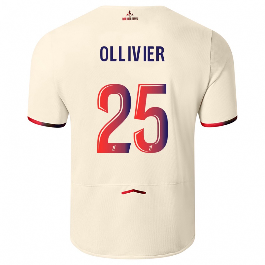 ילדים אגת׳ה אוליבייה #25 לבן שמנת אדום הרחק ג'רזי 2025/26 חולצה קצרה