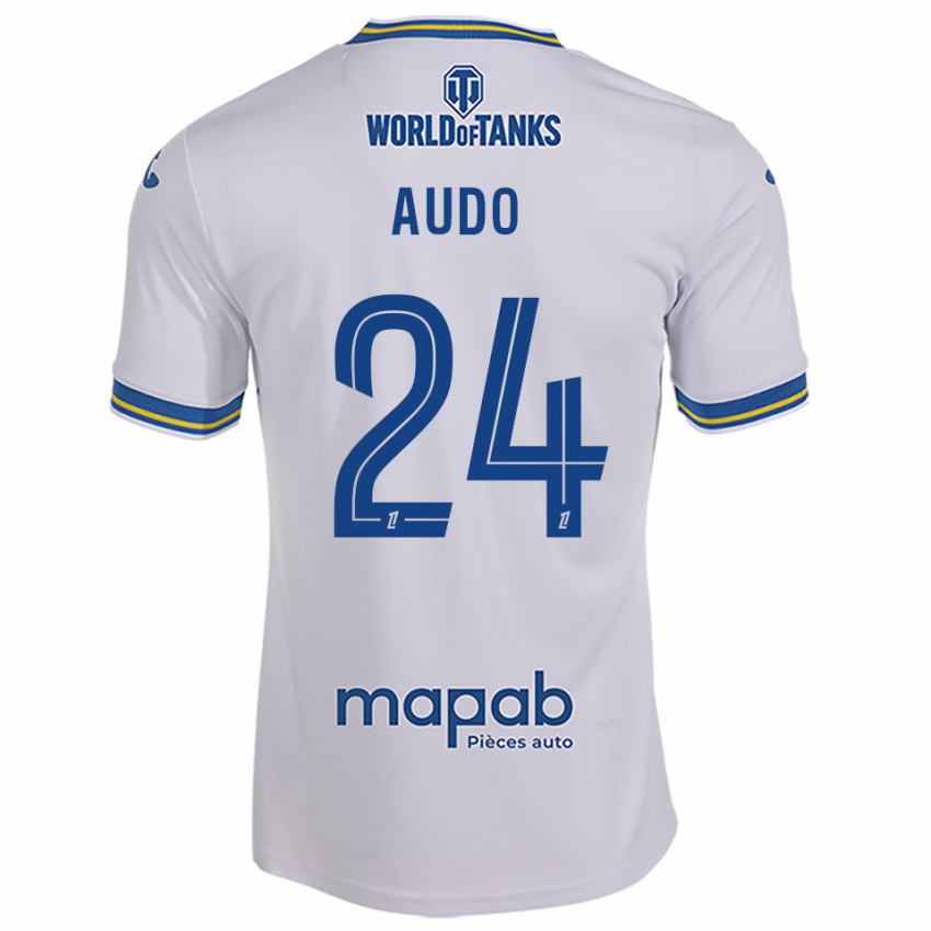 ילדים Noémie Audo #24 לבן תכלת הרחק ג'רזי 2025/26 חולצה קצרה