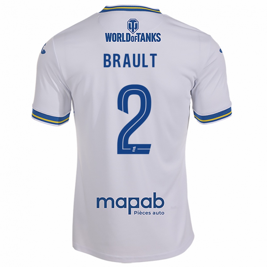 ילדים Matis Brault #2 לבן תכלת הרחק ג'רזי 2025/26 חולצה קצרה