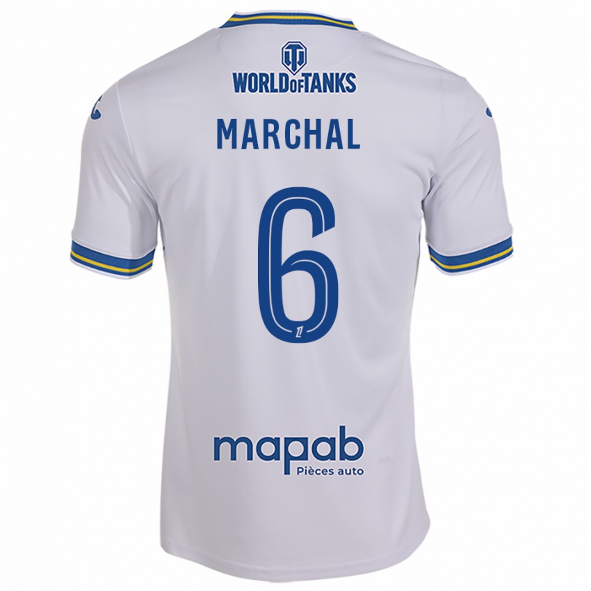 ילדים נועם מרקל #6 לבן תכלת הרחק ג'רזי 2025/26 חולצה קצרה