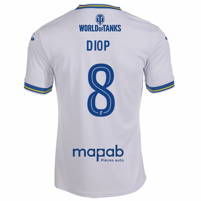 ילדים Samba Diop #8 לבן תכלת הרחק ג'רזי 2025/26 חולצה קצרה
