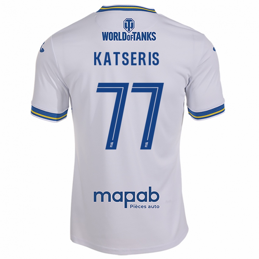 ילדים Panos Katseris #77 לבן תכלת הרחק ג'רזי 2025/26 חולצה קצרה