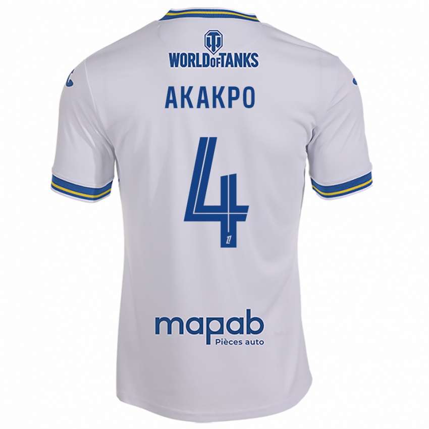 ילדים איזק אקקפו #4 לבן תכלת הרחק ג'רזי 2025/26 חולצה קצרה