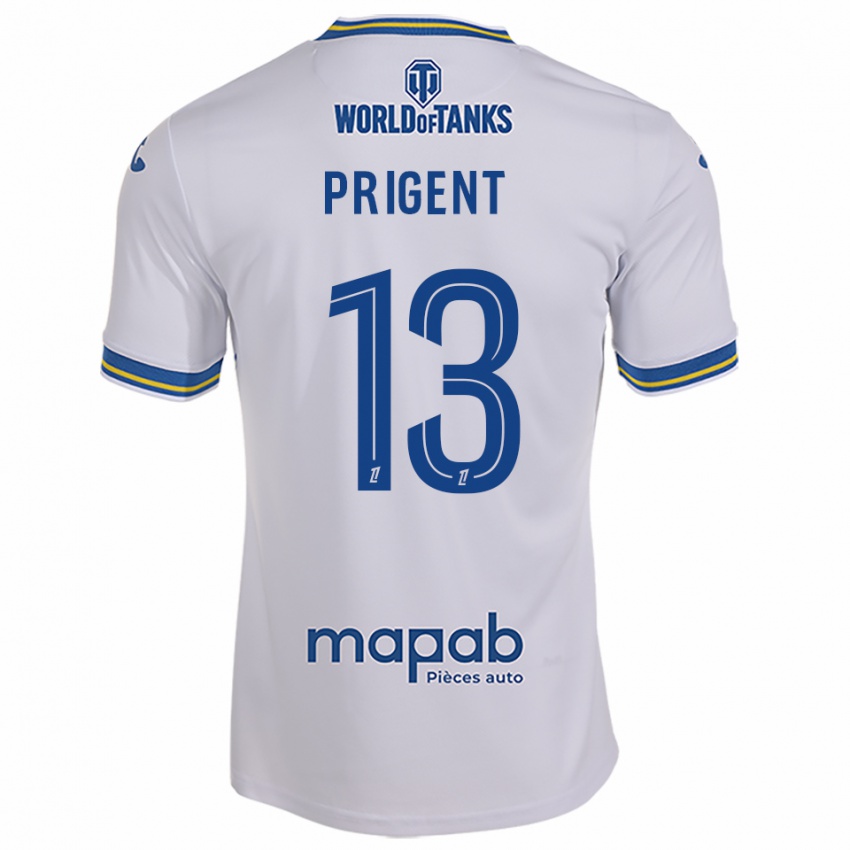 ילדים Matéo Prigent #13 לבן תכלת הרחק ג'רזי 2025/26 חולצה קצרה