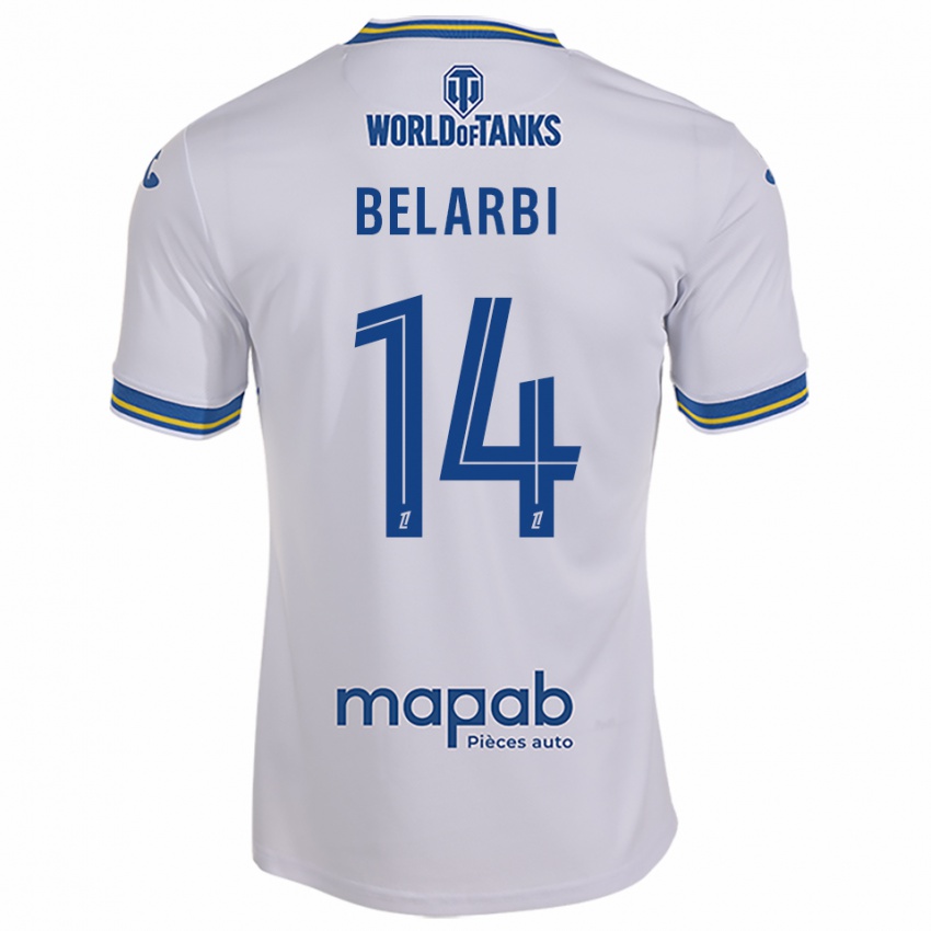 ילדים Sohaib Belarbi #14 לבן תכלת הרחק ג'רזי 2025/26 חולצה קצרה