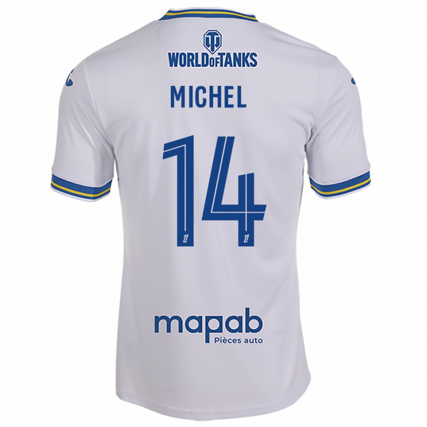 ילדים Raphaël Michel #14 לבן תכלת הרחק ג'רזי 2025/26 חולצה קצרה