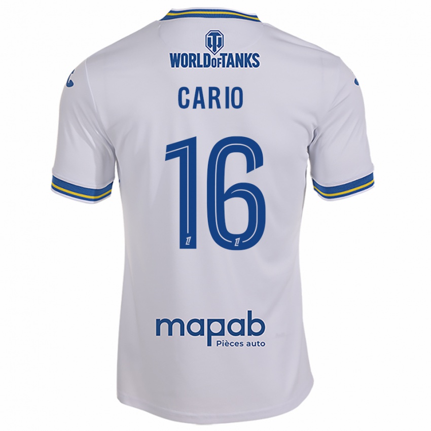 ילדים Anthony Cario #16 לבן תכלת הרחק ג'רזי 2025/26 חולצה קצרה