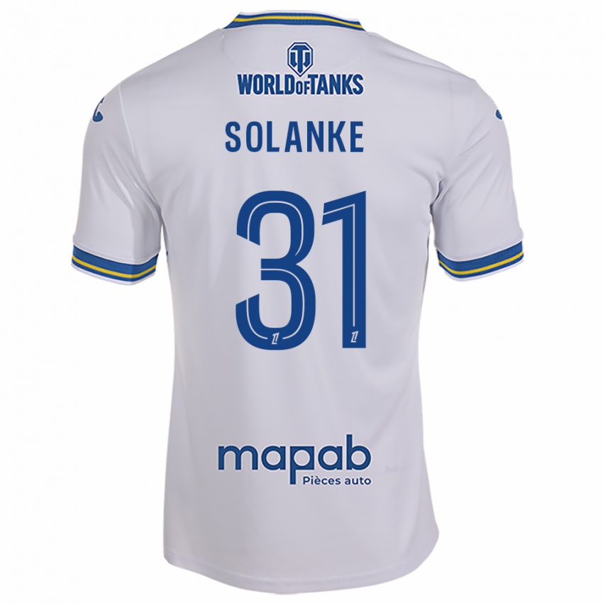 ילדים Ade Solanke #31 לבן תכלת הרחק ג'רזי 2025/26 חולצה קצרה