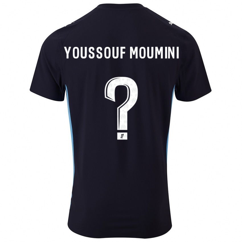 ילדים Yakine Youssouf Moumini #0 שחור תכלת הרחק ג'רזי 2025/26 חולצה קצרה