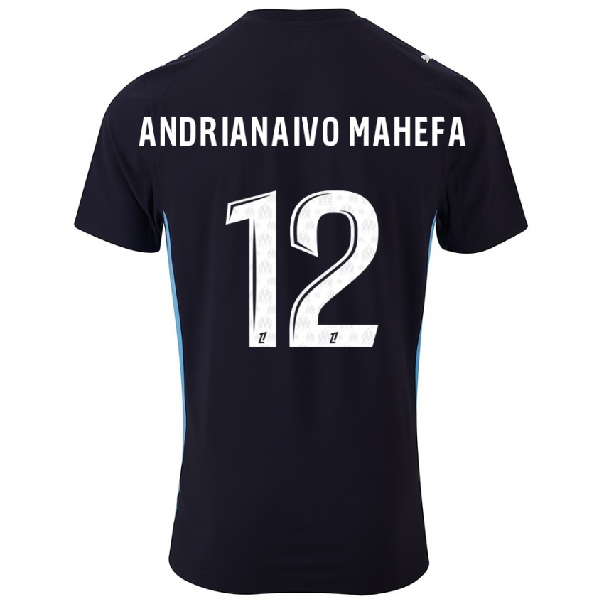 ילדים Mathis Andrianaivo Mahefa #12 שחור תכלת הרחק ג'רזי 2025/26 חולצה קצרה