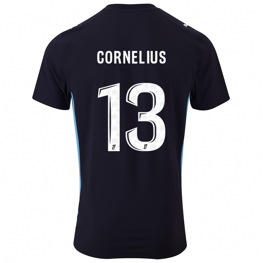 ילדים דרק קורנליוס #13 שחור תכלת הרחק ג'רזי 2025/26 חולצה קצרה