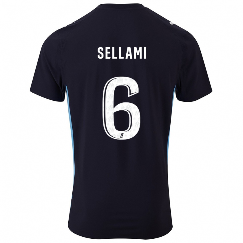 ילדים Yanis Sellami #6 שחור תכלת הרחק ג'רזי 2025/26 חולצה קצרה