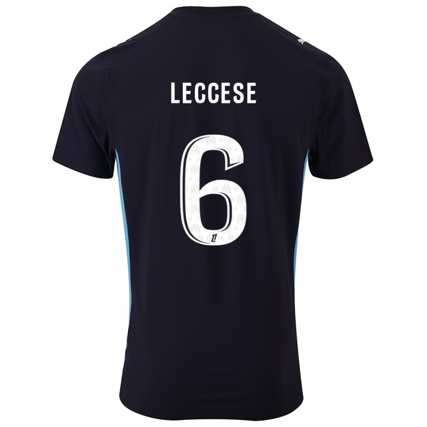 ילדים Milan Leccese #6 שחור תכלת הרחק ג'רזי 2025/26 חולצה קצרה